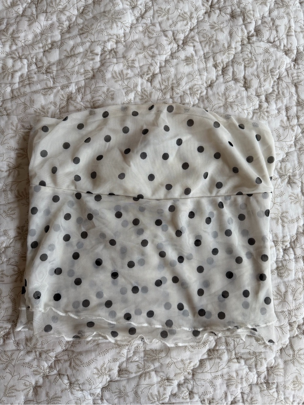 silence + noise White Strapless Polka Dot Tube Top